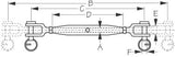 Turnbuckle SS 3/16"