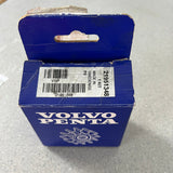Blue box with a visible brand logo on a gray background