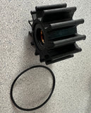 Rubber impeller on brass insert with oring