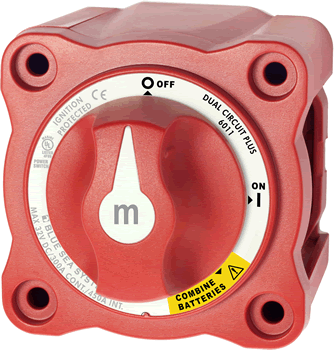 Battery Switch M-Series Dual Circuit Plus 3 Pos