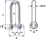 Shackle Long D Captive 5/16"