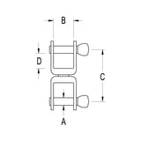 Swivel SS Jaw to Jaw 5/16"